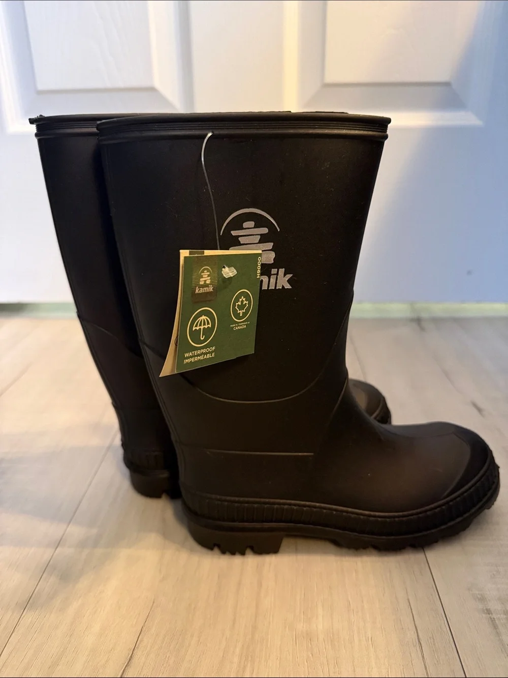 Kamik Black Mid-Calf Waterproof Rain Boots